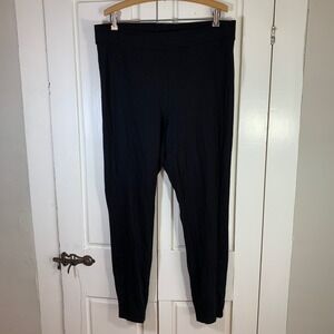 Utopia by Hue Black Plus Size 2X Leggings Lounge Pants Rayon Nylon Spandex